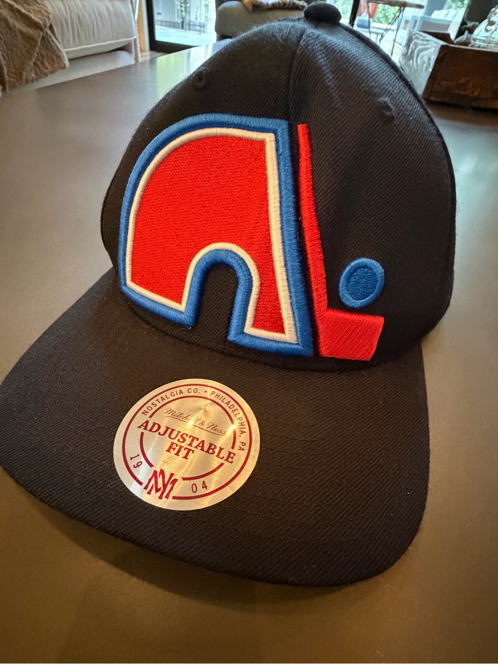NEW… Mitchell & Ness adjustable flat-brim hat … Vintage Quebec Nordiques Hockey